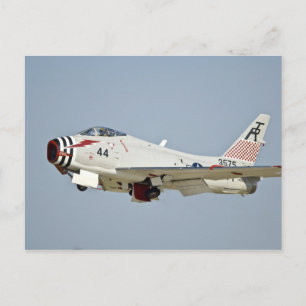 North American Naval FJ2 Fury Jet Fighter flying Postcard