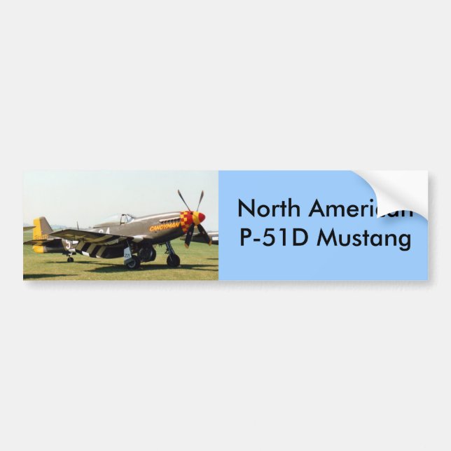 North American P-51D Mustang Bumper Sticker (Front)