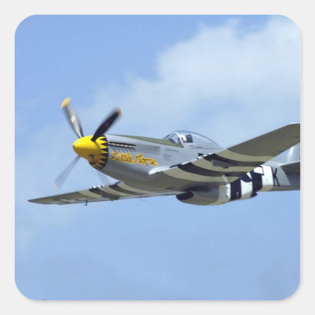 North American P-51D Mustang, Little Horse Square Sticker (Front)