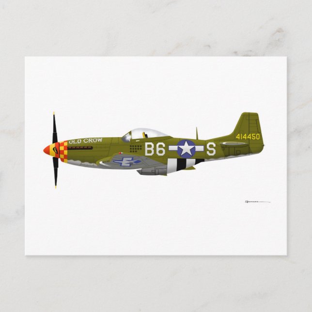 North American P-51D Mustang "Old Crow" Postcard (Front)