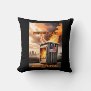 North American Unity: Going Up in Smoke Throw Pillow