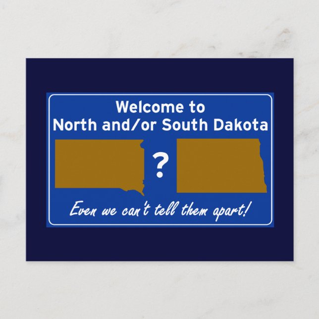 North and/or South Dakota Postcard (Front)