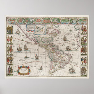 North and South America Poster