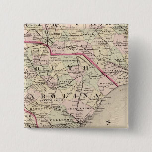 North and South Carolina 4 2 Inch Square Button