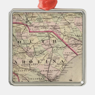 North and South Carolina 4 Metal Ornament
