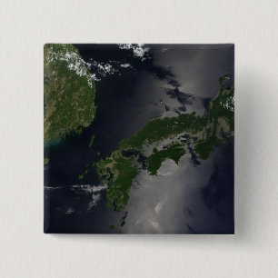 North and South Korea, 2 Inch Square Button