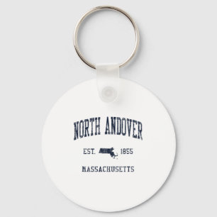 North Andover Ma Jn1 Vintage Athletic Blue Design  Keychain