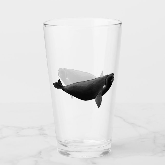 'North Atlantic Right Whale' art  Glass (Front)