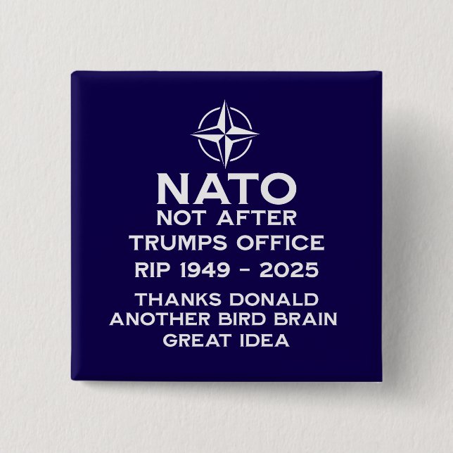North Atlantic Treaty 2 Inch Square Button (Front)