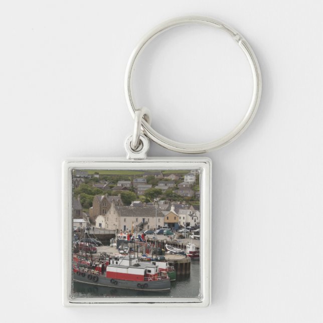 North Atlantic waterfront port of Stromness Keychain (Front)