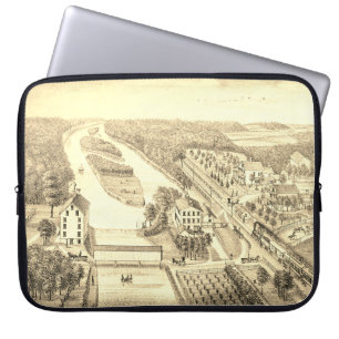 North Aurora Illinois Stone Lithograph 1871 Art Laptop Sleeve
