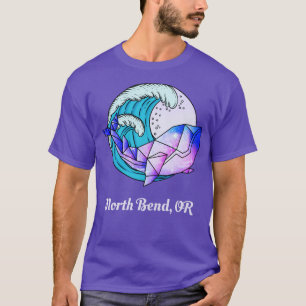 North Bend OR Japanese Paint Geometric Orca Killer T-Shirt