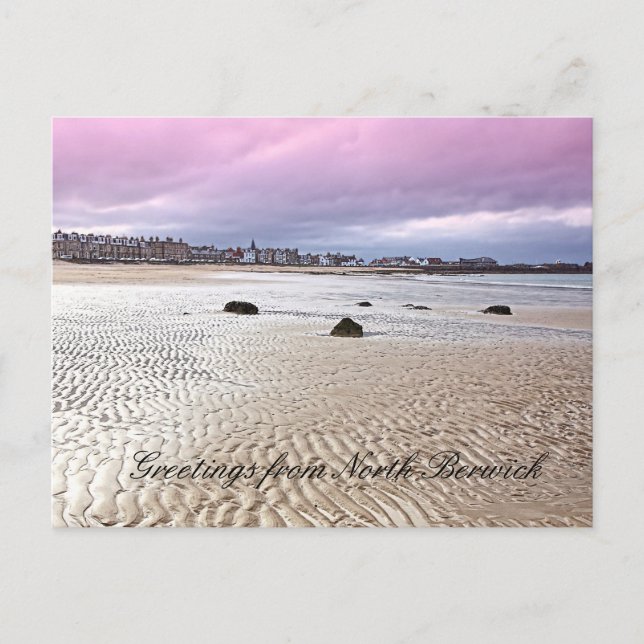 North Berwick beach in Scotland, postcard (Front)