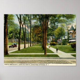 North Broadway, Saratoga Springs, NY Vintage Poster