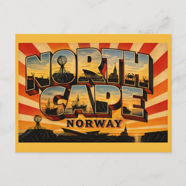 North Cape Norway Globe Monument Postcard (Front)