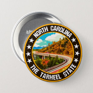 North Carolina                                     3 Inch Round Button