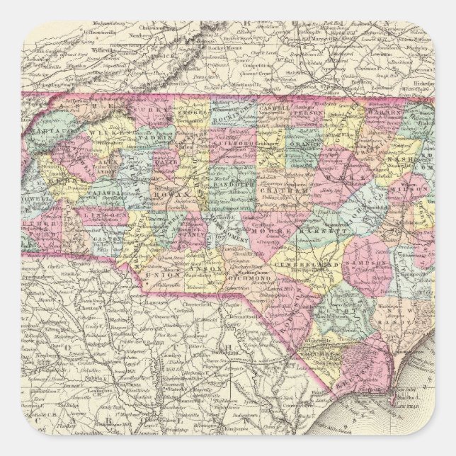North Carolina 4 Square Sticker (Front)