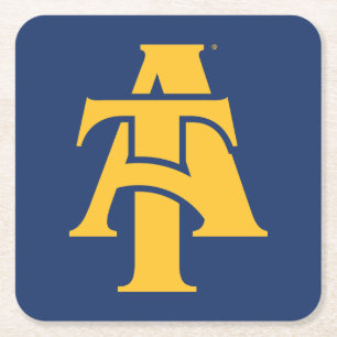 North Carolina A&T State University   A Logo Square Paper Coaster
