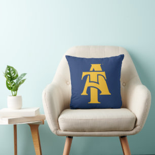 North Carolina A&T State University A Logo Throw Pillow