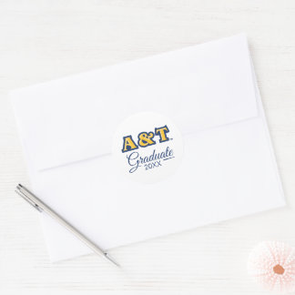 North Carolina A&T State University | A&T Wordmark Classic Round Sticker