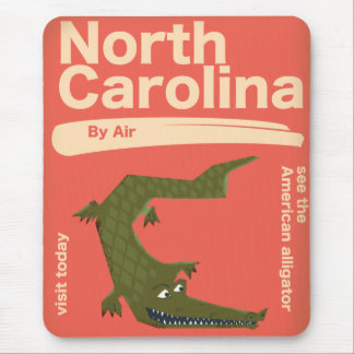 north Carolina Alligator travel poster Mouse Pad