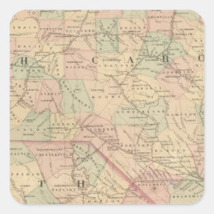 North Carolina and South Carolina Square Sticker