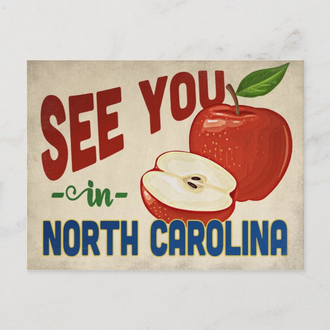 North Carolina Apple - Vintage Travel Postcard (Front)