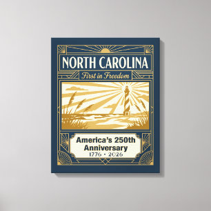 North Carolina Art Deco America 250th Anniversary Canvas Print
