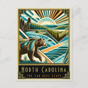 North Carolina   Art Deco Postcard