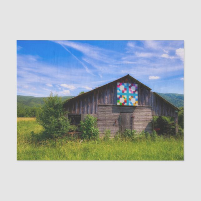 North Carolina Barn with Super Colourful Quilt Tissue Paper (Front)