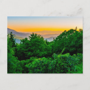north carolina blue ridge barkway mountains postcard