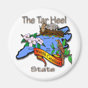 North Carolina Blue The Tar Heel State BirdFlower Magnet