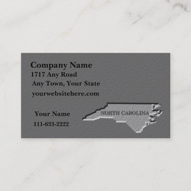 North Carolina Business card  carved stone look (Front)