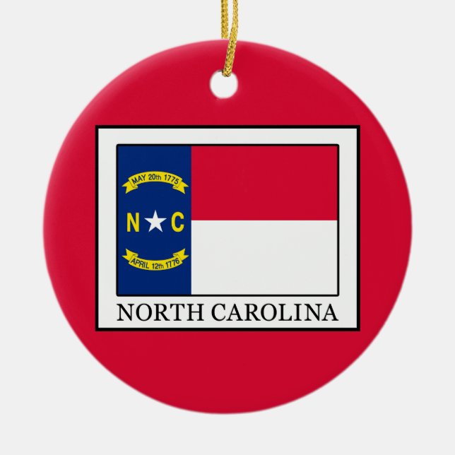 North Carolina Ceramic Ornament (Front)