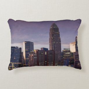 North Carolina, Charlotte, elevated view Decorative Pillow