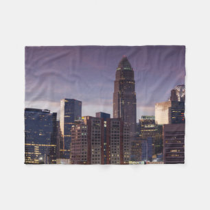 North Carolina, Charlotte, elevated view Fleece Blanket