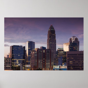 North Carolina, Charlotte, elevated view Poster