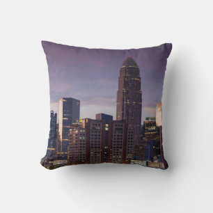 North Carolina, Charlotte, elevated view Throw Pillow