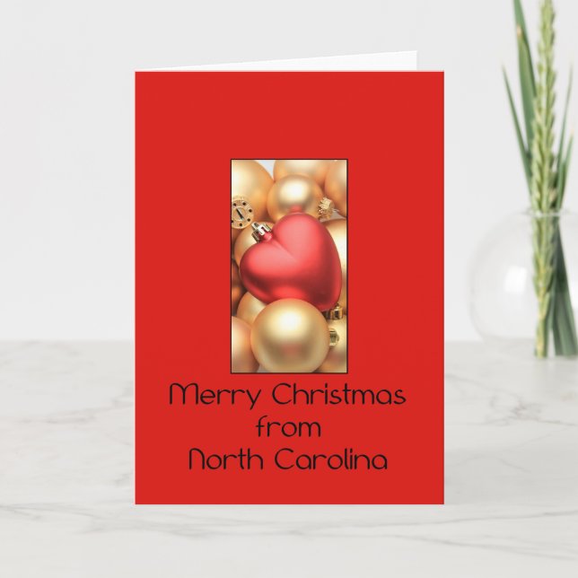 North Carolina  Christmas Card, state specific Holiday Card (Front)