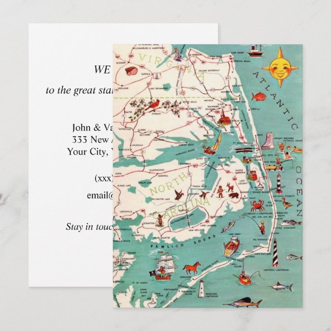 North Carolina Coast Moving Announcement (Front/Back)