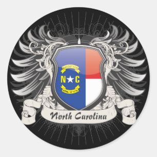 North Carolina Crest Classic Round Sticker