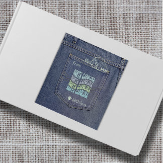 North Carolina Dog in Jean Pocket Square Sticker