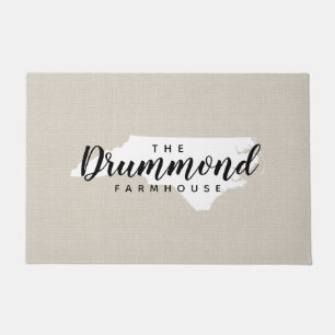 North Carolina Family Monogram State Doormat