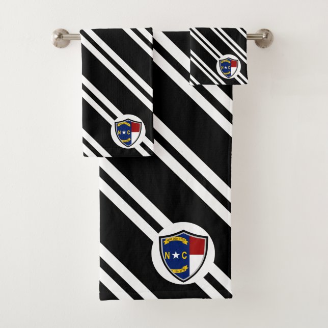 North Carolina flag Bath Towel Set (Insitu)