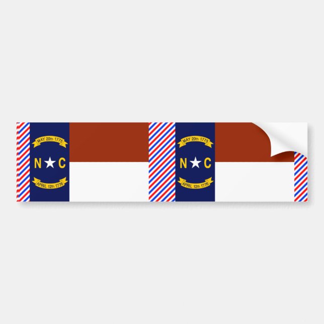 North Carolina Flag Bumper Sticker (Front)