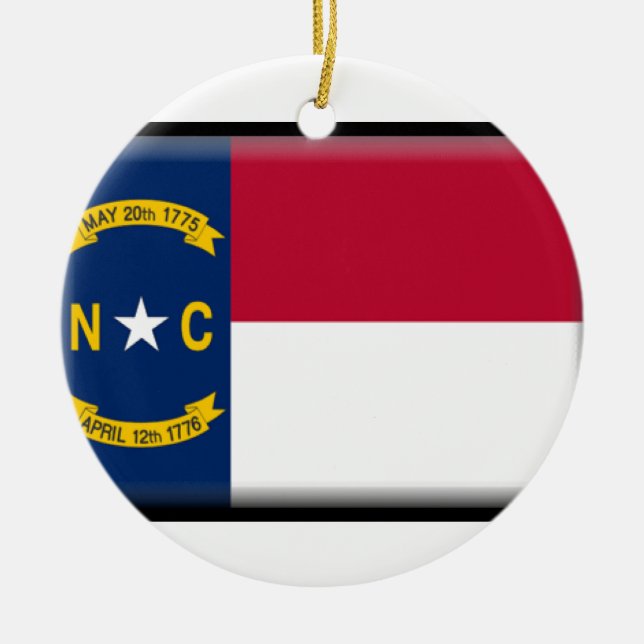 North Carolina Flag Ceramic Ornament (Front)