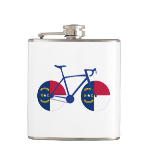 North Carolina Flag Cycling Hip Flask