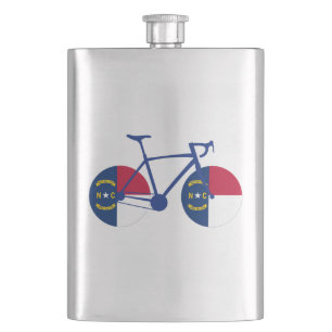 North Carolina Flag Cycling Hip Flask