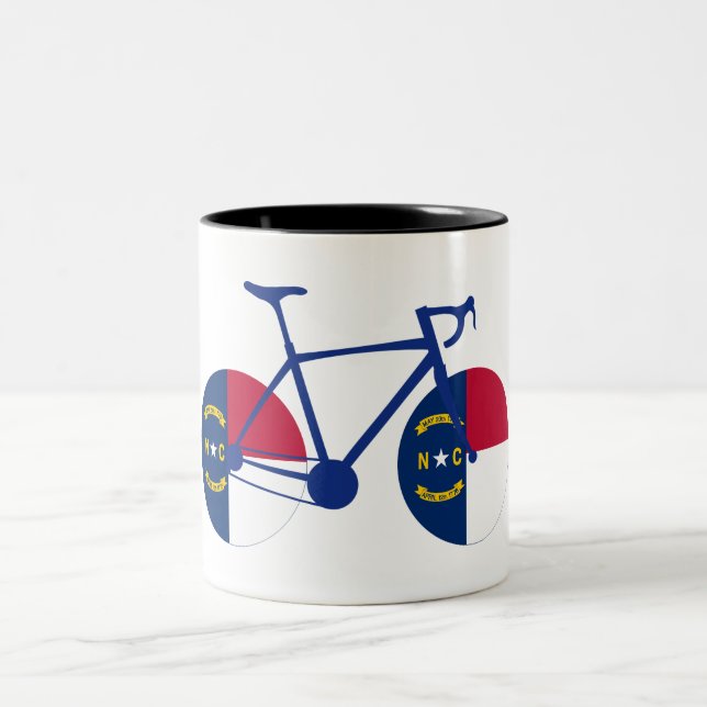 North Carolina Flag Cycling Two-Tone Coffee Mug (Center)