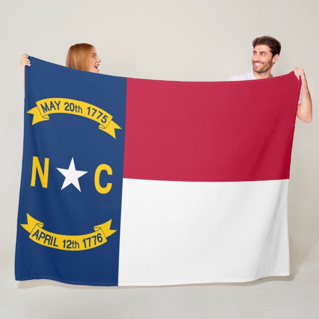 North Carolina Flag Fleece Blanket (In Situ)